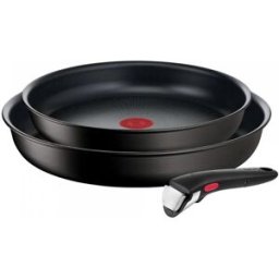 Pack 2x Frigideiras Ingenio 24/28cm + Pega (Preto) - TEFAL