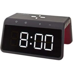 Relógio/Despertador Digital c/ Carregamento Indução QI (Preto) - NEDIS