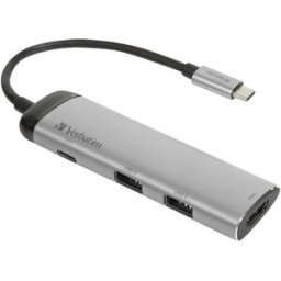 Hub USB C - USB C / HDMI / 2x USB A (Cinzento) - VERBATIM