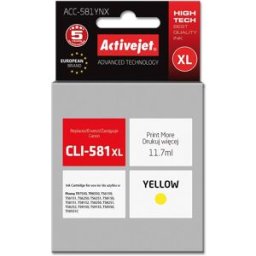 Tinteiro Compatível CLI-581Y XL Canon (Amarelo) - ACTIVEJET