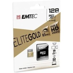 Cartão de Memória 128GB Micro SDXC Class 10 Gold+ 85MB/s - EMTEC