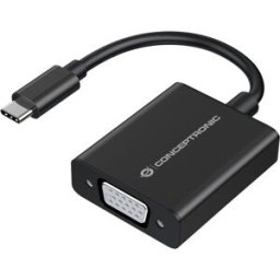 Adaptador USB-C - VGA 1080p 60Hz (Preto) - CONCEPTRONIC