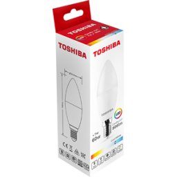 Lâmpada LED C37 E27 5W 3000K - TOSHIBA