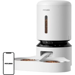 Dispensador de Comida Inteligente Granary 5L c/ 2 Taças e Câmara (Branco) - PETLIBRO