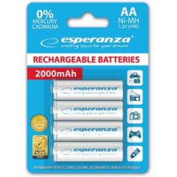 Blister 4 Pilhas Recarregaveis 1,2V 2000mAh Ni-Mh AA - ESPERANZA