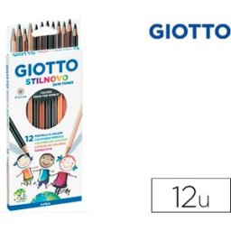 Lápis de Cores Giotto Stilnovo Aguarelaveis Skin Tones Caixa de 12 Cores