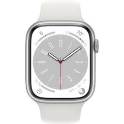Apple Watch Series 8 GPS+Cellular 45mm Alumínio Prateado c/ Bracelete Desportiva (Branco)