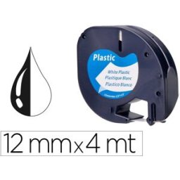 Cinta Rotuladora Auto-Adesiva 12mm x 4m p/ Máquina Letratag (Branco Pérola) - Q-CONNECT