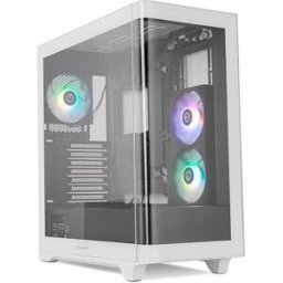 Caixa ATX Hummer Ether Tempered Curved Glass Preto/ (Branco) - NOX