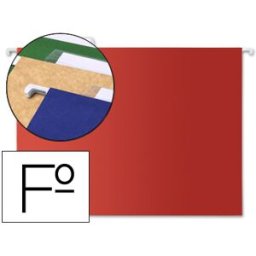 LIDERPAPEL Capas de Suspensão Folio Kraft Vermelho