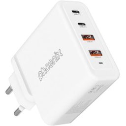 Carregador Universal Gan 2x USB-C + 2x USB 100W (Branco) - PHOENIX
