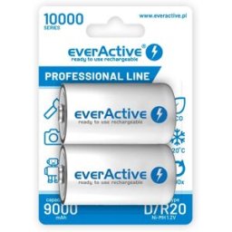 Blister 2 Pilhas Recarregaveis NI-MH - D / R20 1,2V 10000mAh (min 9000mAh) RTU - everActive