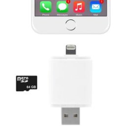 Leitor Cartões 2 em 1 (USB e Iphone Lightning USB)
