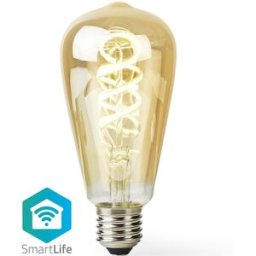 Lâmpada LED Filamento Inteligente SmartLife Wi-Fi E27 ST64 1800K~3000K 4,9W 360Lm - NEDIS