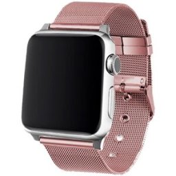 Correia de metal p/ Apple Watch Series 1/2/3/4/5/6/7/SE (42/44/45 mm) (Rosa) - COOL
