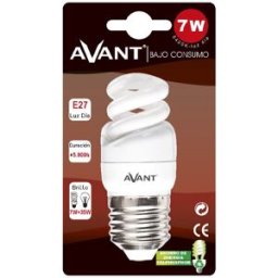 Lâmpada Espiral 7W E27 6400K 7Mm - AVANTCONNECT