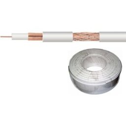Bobine Cabo Coaxial RG6 Cobre Ø7mm Branco (100 mts) - NIMO