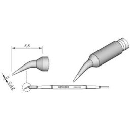 Ponta Curva p/ Ferro Soldar Advanced (Ø 0,2mm) - JBC