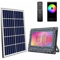 Projetor LED RGB 60W 515Lm + Painel Solar c/ Comando - ELBAT