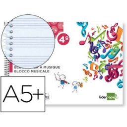 LIDERPAPEL Bloco Musica Quarto 20 Fls Ao Baixo Pentagrama