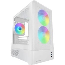 Caixa Micro-ATX MC-ONYX ARGB Tempered Glass (Branco) - MARS GAMING