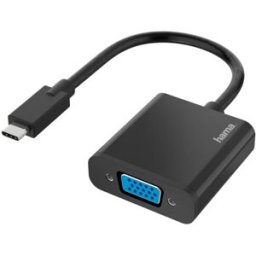 Adaptador de Vídeo USB-C Macho - VGA Fêmea (Preto) - HAMA