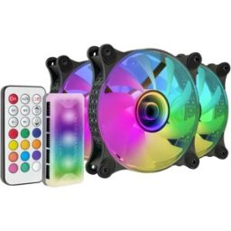Pack 3x Ventoinhas ARGB MF-3D 120mm c/ Comando (Preto) - MARS-GAMING