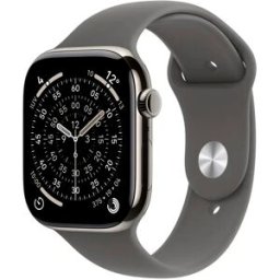 Apple Watch Series 11 GPS + Cellular 46mm Titânio Natural c/ Bracelete Desportiva Cinzento Rocha S/M