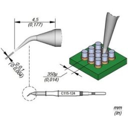 Ponteira Curva 0,1mm p/ Ferro Soldar - JBC