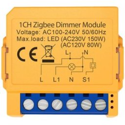 Módulo de Interruptor Inteligente ZDMS16-2 ZigBee Tuya (Amarelo) - AVATTO