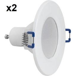 Pack 2x Lampadas LED GU10 c/ Suporte Red. Branco Incluido 220V 7W Branco 4000K 700Lm