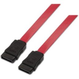 Cabo SATA 7 Pin 50cm (Preto/Vermelho) - AISENS