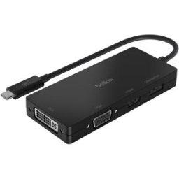 Adaptador de Vídeo USB-C Macho - DVI / VGA / HDMI / DisplayPort Fêmea (Preto) - BELKIN