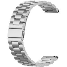 Pulseira 22mm Amazfit GTR / Stratos / Huawei / Samsung (Metal Prateado) - COOL
