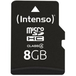 Cartão de Memória 8GB microSDHC Class 4 + Adaptador - INTENSO