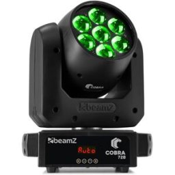 Moving Head LED Wash RGBW Cobra 720 7x20W DMX c/ Zoom (Preto) - beamZ