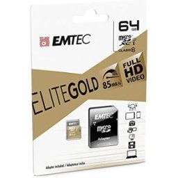 Cartão de Memória 64GB Micro SDXC Classe 10 Gold+ 85MB/s - EMTEC
