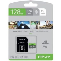 Cartão de Memória MicroSDXC 128GB (Classe 10) + Adaptador - PNY