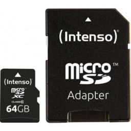 Cartão de Memória microSD + Adaptador SD 64GB (CLASSE 10) - INTENSO