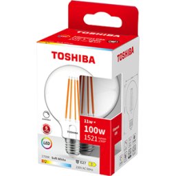 Lâmpada LED E27 G95 "Filamento" 11W Branco Q. 2700K 1521Lm - TOSHIBA