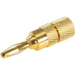Ficha Banana Dourada Macho 4mm (Rosca)