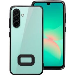 Capa c/ Bordas Metálicas p/ Samsung Galaxy A26 5G (Preto/Transparente) - COOL