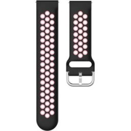 Pulseira 20 mm Amazfit Bip / GTS / Bip Lite / Huawei / Samsung (Preta/Rosa) - COOL