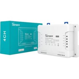 Comutador / Interruptor 4 Canais s/ Fios Wi-Fi p/ Domótica Comp. Amazon Echo, Google Home - Sonoff