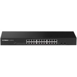 Switch de Rede 24 Portas Gigabit Ethernet (10/100/1000) + 2 Portas SFP (Preto) - EDIMAX
