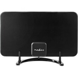 Antena Interior TDT FM/VHF/UHF Amplificada 26dB c/ Filtro LTE700 (Preto) - NEDIS