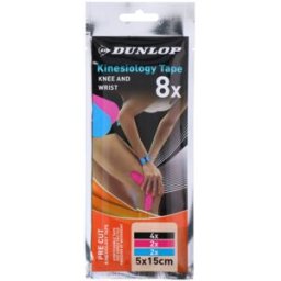 Pack 8x Fita Elástica Kinesiology p/ Joelhos e Pulsos - DUNLOP