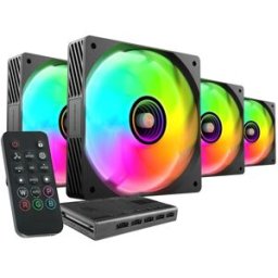 Pack 4x Ventoinhas MFSI4KIT 120mm ARGB (Preto) - MARS-GAMING