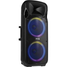 Coluna Portátil LED MK2 2x 12" 1400W BT/USB/SD c/ 2 Microfones + Comando (FT212LED) - FENTON