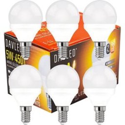 DAVLED Pack 6x Lampadas LED 220V E14 5W Branco Q. 3000K 450Lm